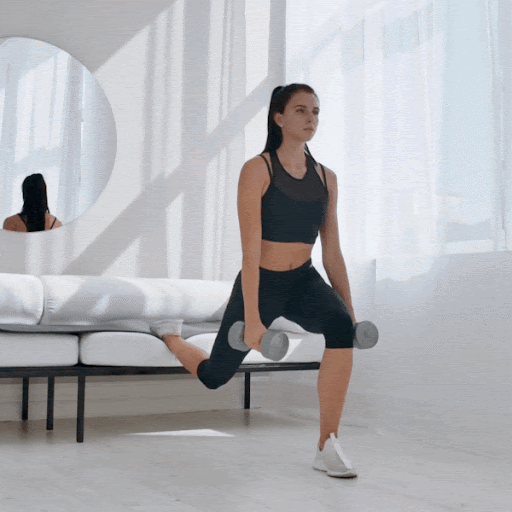 TOP 11 cách Squat hiệu quả giúp giảm mỡ bụng, eo thon dáng gọn 27 Dumbbell-Split-Squat